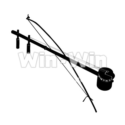 胡弓のシルエット素材 W-011723