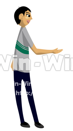 手を差し伸べる若者のCG・イラスト素材 W-010351