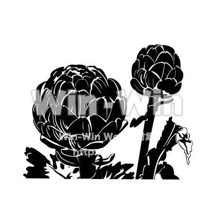 アーティチョークのシルエット素材 W-011728