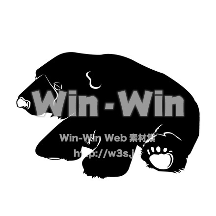 くまのぬいぐるみのシルエット素材 W-011726