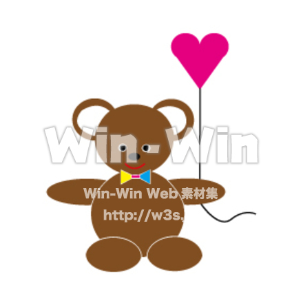 ハートくまのCG・イラスト素材 W-011041