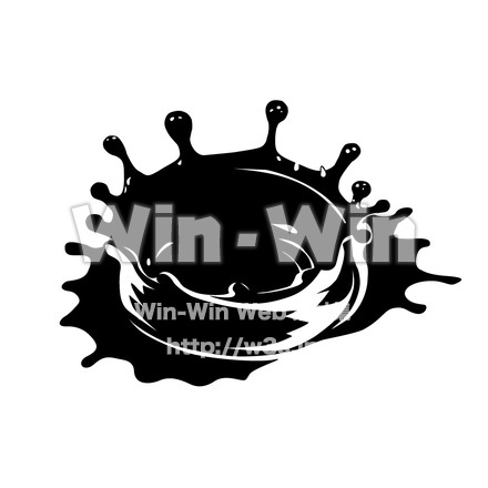 ミルククラウンのシルエット素材 W-011725