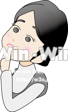 考える人のCG・イラスト素材 W-012059