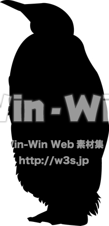 ペンギンのシルエット素材 W-013879