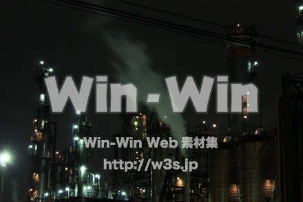 工場夜景の写真素材 W-013595