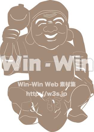 大黒様のシルエット素材 W-013117