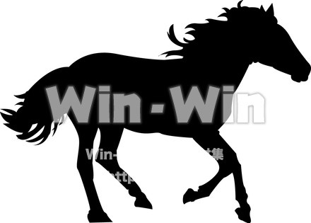 馬のシルエット素材 W-013887