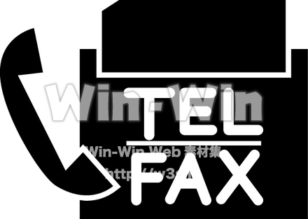電話とFAXのシルエット素材 W-013240