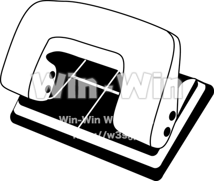 穴あけパンチのシルエット素材 W-013934