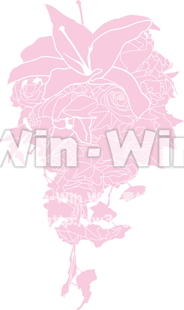 ブーケのシルエット素材 W-013173