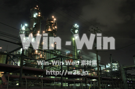 工場夜景の写真素材 W-013593