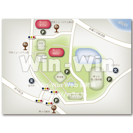 等々力緑地地図のCG・イラスト素材 W-013716
