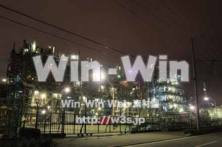 工場夜景の写真素材 W-013605