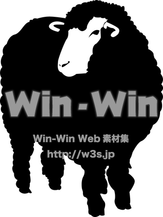 ひつじのシルエット素材 W-013873