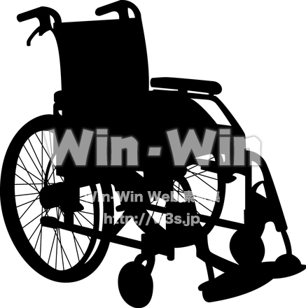 車いすのシルエット素材 W-013978