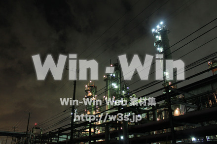 工場夜景の写真素材 W-013591