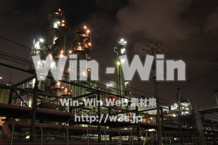 工場夜景の写真素材 W-013592