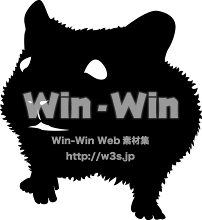 ハムスターのシルエット素材 W-013878