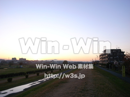 多摩川河原の写真素材 W-013552