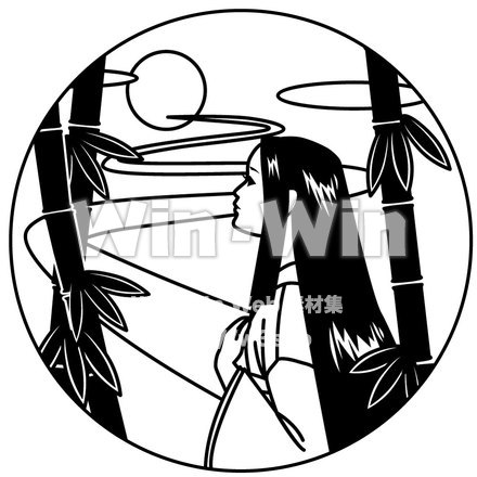 かぐや姫のシルエット素材 W-013705