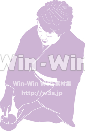 お茶入れのシルエット素材 W-013161