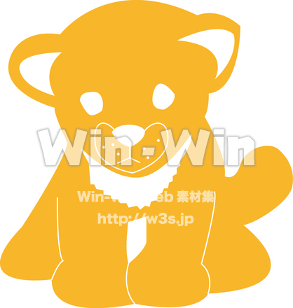 ぬいぐるみのシルエット素材 W-013147