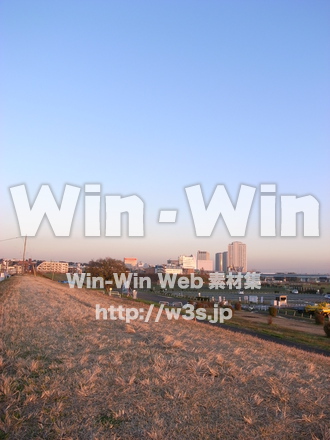 多摩川河原の写真素材 W-013562