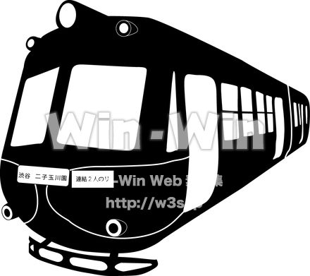 玉川線のシルエット素材 W-013932