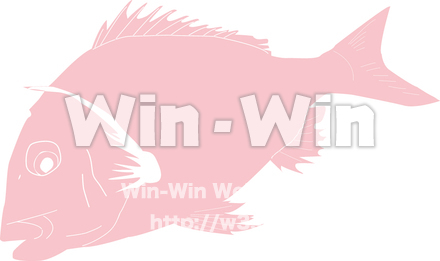 鯛のシルエット素材 W-013170