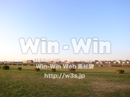 多摩川河原の写真素材 W-013555