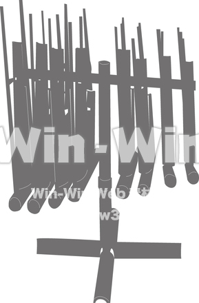 楽器-アンクルンのシルエット素材 W-013135