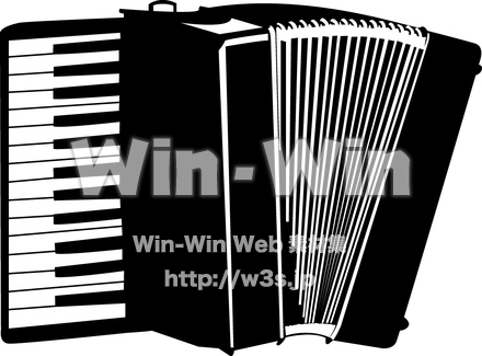 アコーディオンのシルエット素材 W-013131