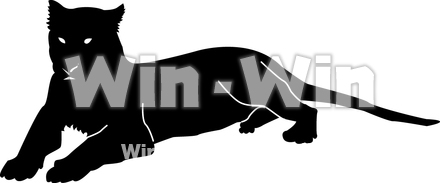 メスライオンのシルエット素材 W-013880