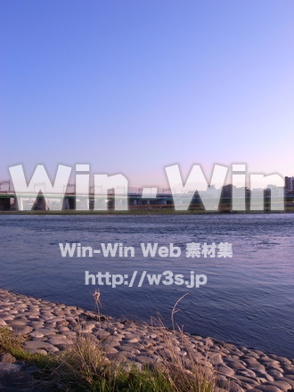 多摩川河原の写真素材 W-013570