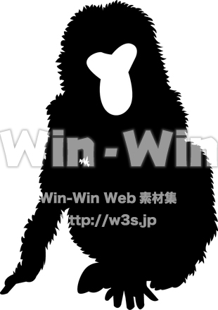 さるのシルエット素材 W-013871