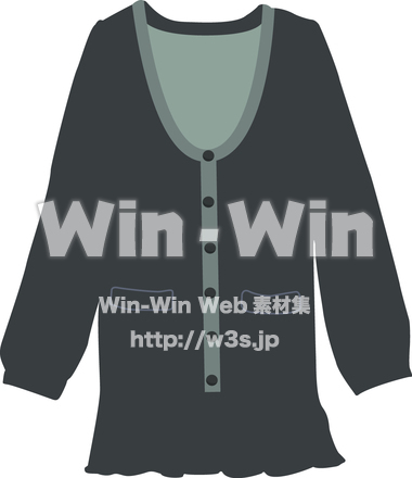 ニットロングカーディガンのCG・イラスト素材 W-012470