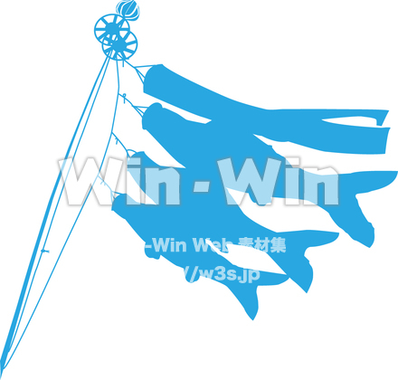 鯉のぼりのシルエット素材 W-013160