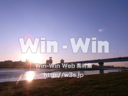 多摩川河原の写真素材 W-013543