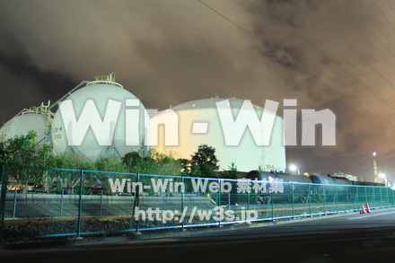 工場夜景の写真素材 W-013608