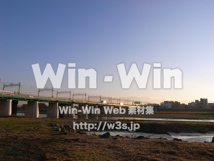 多摩川河原の写真素材 W-013548