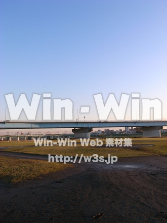 多摩川河原の写真素材 W-013566