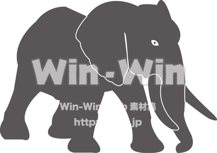 ゾウのシルエット素材 W-013140