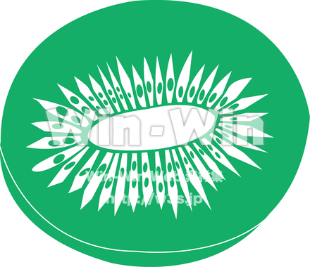 キウイのシルエット素材 W-013150