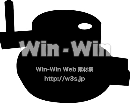 臼のシルエット素材 W-013952
