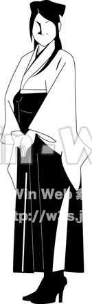 卒業のシルエット素材 W-013133