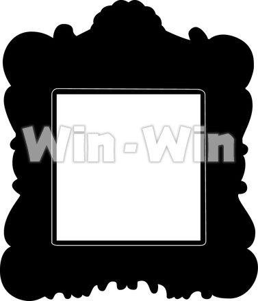 額のシルエット素材 W-013980