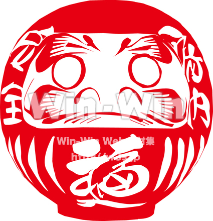 だるまのシルエット素材 W-013158