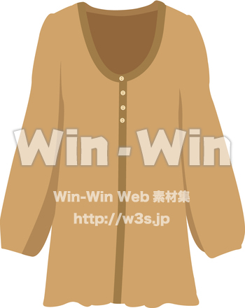 パフスリーブカーディガンのCG・イラスト素材 W-012472