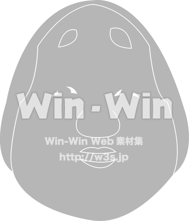 お面のシルエット素材 W-013143