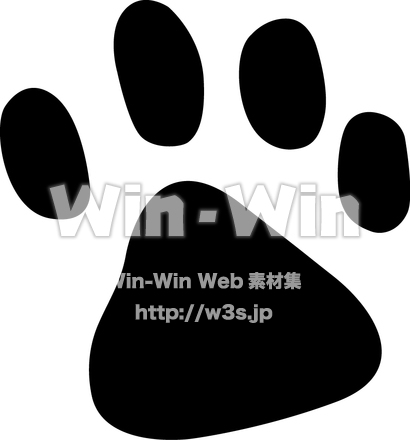 犬の足跡のシルエット素材 W-013709